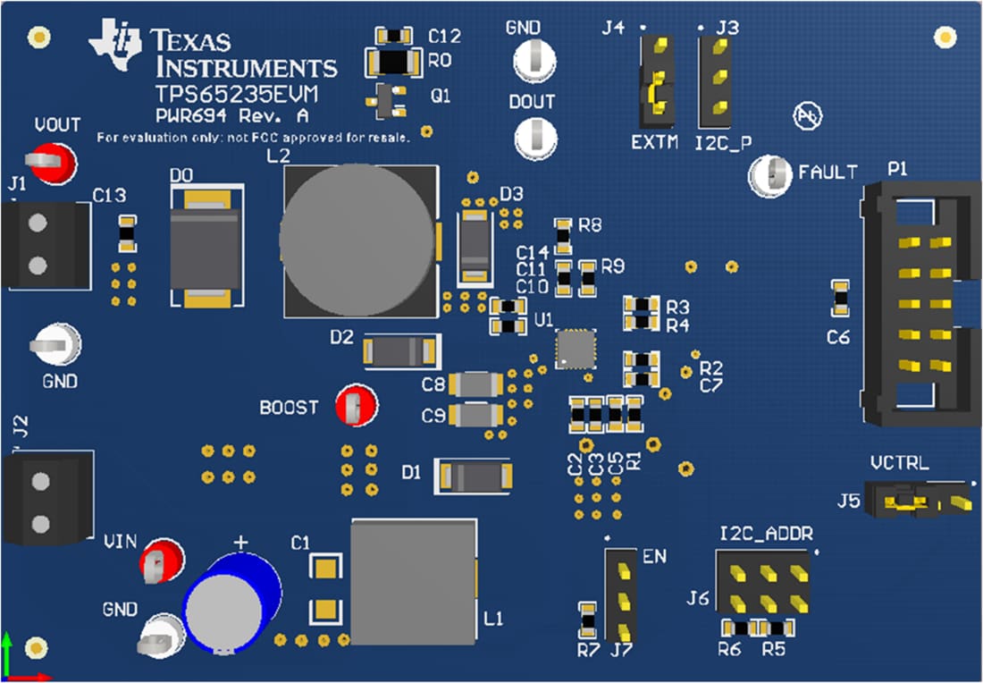 Mechanical Drawing - Texas Instruments TPS65235EVM-694 Voltage Regulator EVM