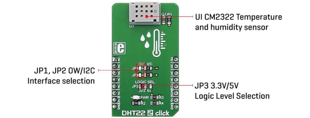 Mikroe MIKROE-2818 DHT22 2 Click