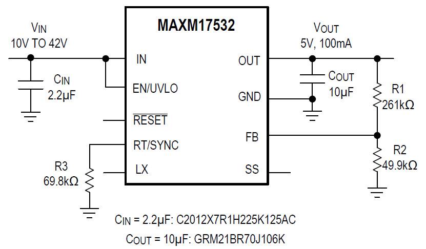 Block Diagram - Analog Devices / Maxim Integrated Himalaya uSLIC™ MAXM17532 Step-Down Power Module