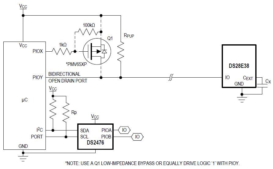 Application Circuit Diagram - Analog Devices / Maxim Integrated DS28E38 DeepCover® Secure ECDSA Authenticator