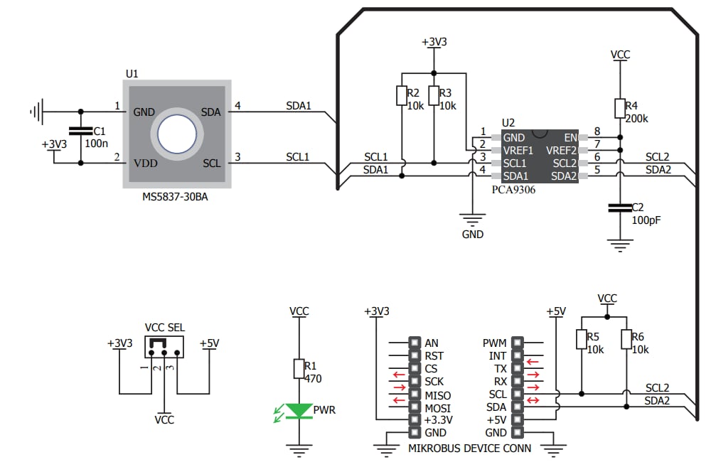 Schematic - Mikroe Pressure 7 Click (MIKROE-3246)