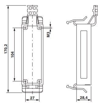 Block Diagram - Phoenix Contact HEAVYCON Plastic DIN Rail Mounting Frames