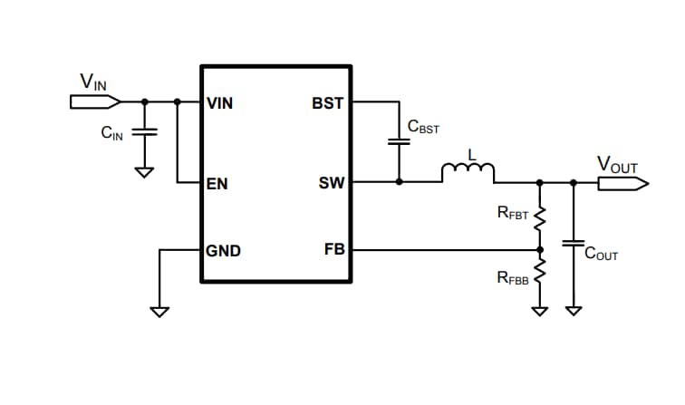 Schematic - Texas Instruments TPS562231 Synchronous Step-Down Converters