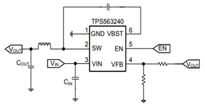 Schematic - Texas Instruments TPS563240 Synchronous Step-Down Voltage Regulators