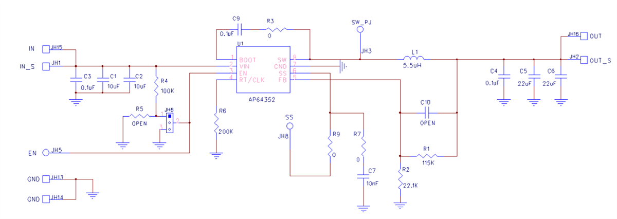 Schematic - Diodes Incorporated AP64352SP-EVM Evaluation Board