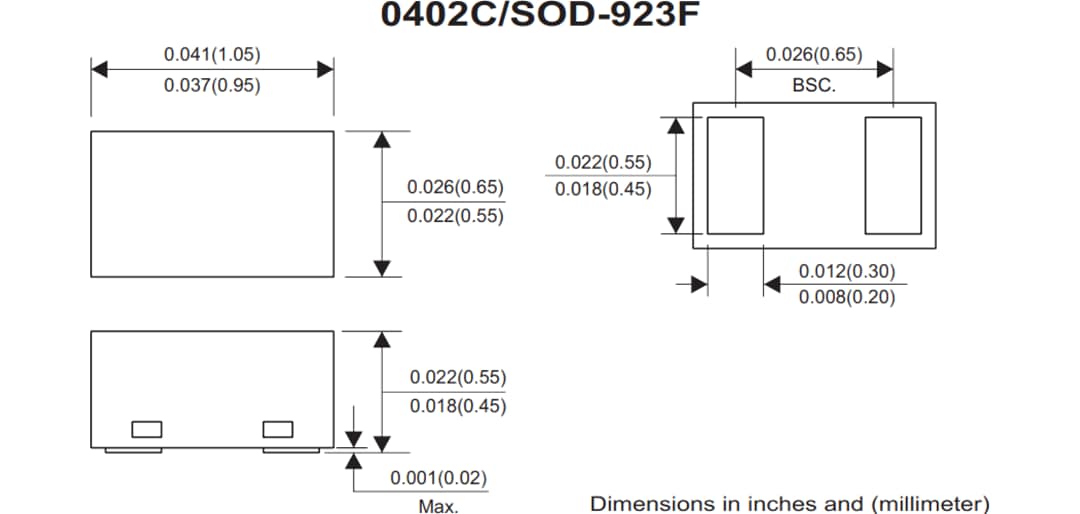 Mechanical Drawing - Comchip Technology ACPDQC5V0SC-HF ESD Protection Diode
