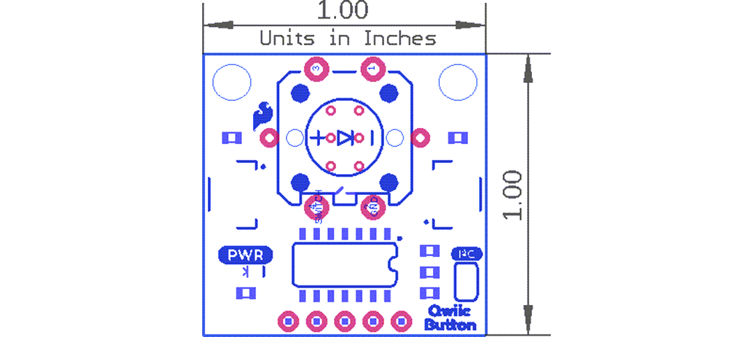 Mechanical Drawing - SparkFun Qwiic Button & Qwiic Button Breakout