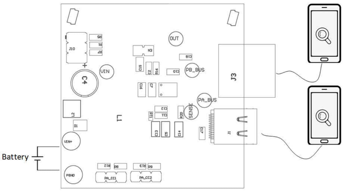 Mechanical Drawing - Texas Instruments TPS25868Q1EVM-162 Evaluation Module (EVM)