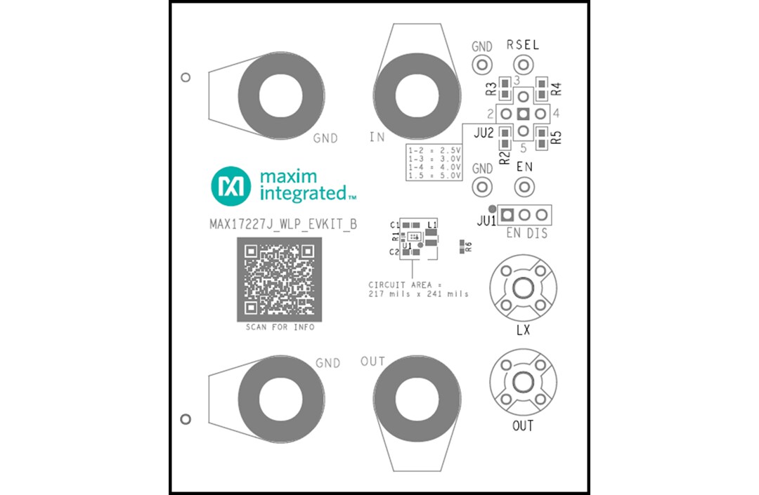 Mechanical Drawing - Analog Devices / Maxim Integrated MAX17227JEVK Evaluation Kits
