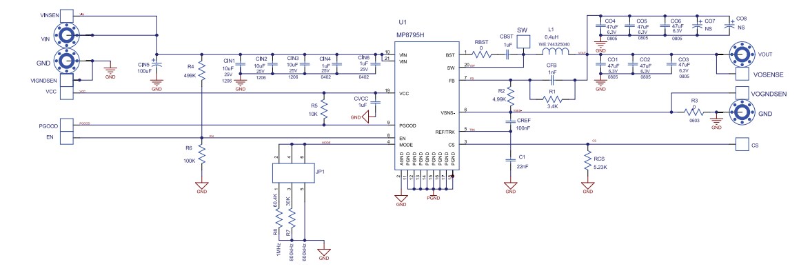 Schematic - Monolithic Power Systems (MPS) EV8795H-LE-00A Evaluation Board