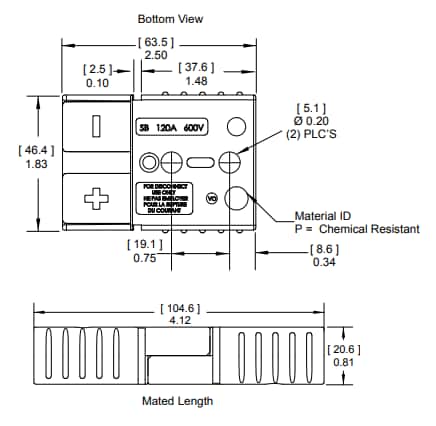 Chart - Anderson Power Products SB®120 Connectors