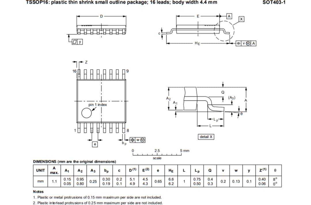 Mechanical Drawing - NXP Semiconductors SC18IS604 SPI to I2C-Bus Bridge