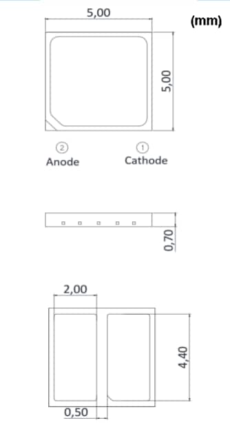 Mechanical Drawing - Luminus Devices MP-5050-250R Mid Power LEDs