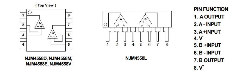 Nisshinbo NJM4558 Dual Operational Amplifiers