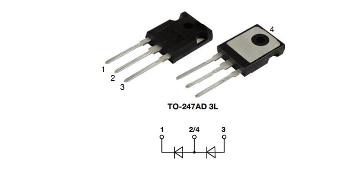 Application Circuit Diagram - Vishay Semiconductors SEP4512 Phase Leg High Voltage Standard Rectifiers