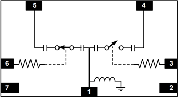 Schematic - MACOM MASW-011144-DIE 20-40GHz SPDT PIN Switch