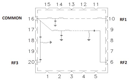 Mini-Circuits TPLX-E3000+ Lumped LC Surface Mount Triplexer
