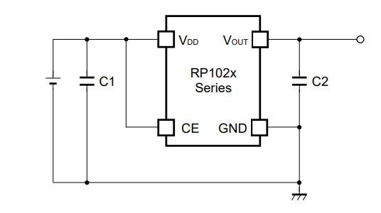 Application Circuit Diagram - Nisshinbo RP102x Low Noise LDO Regulators