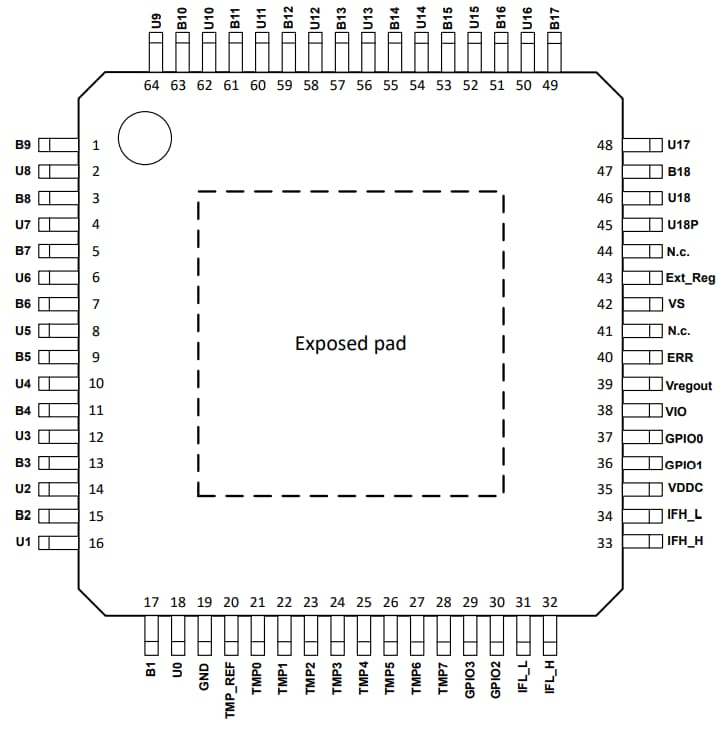 Schematic - Infineon Technologies TLE9018DQK Li-ion Battery Monitoring Balancing IC
